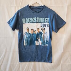 Backstreet Boys Band Music Graphic Blue Short Sleeve Tee Size Small